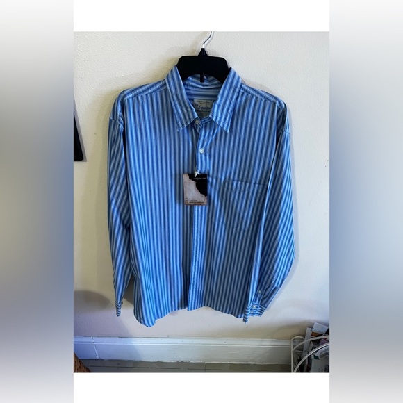 US Expedition Size Large Striped Cotton Long Sleeve Button Up Shirt Nwt - Picture 5 of 16